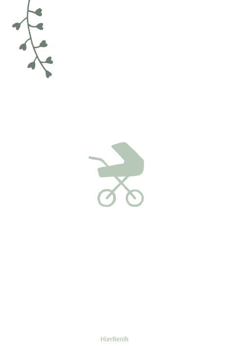 2e kindje silhouet geboortekaartje jongen en kinderwagen