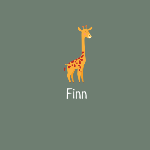 Geboortekaartje getekende giraffe jongetje