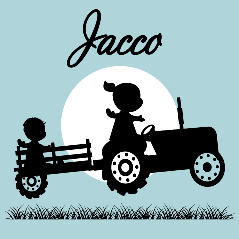 Geboortekaartje traktor grote zus met klein broertje jongetje