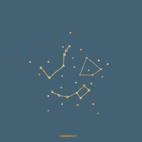 Geboortekaartje voor een jongen met sterrenbeelden in goudkleur