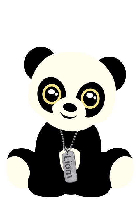 Geboortekaartje vorm panda beer unisex