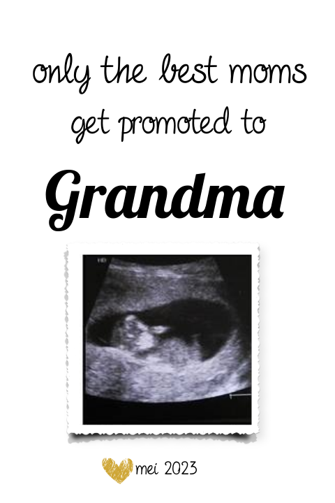 Zwangerschap aankondiging best moms promoted grandma
