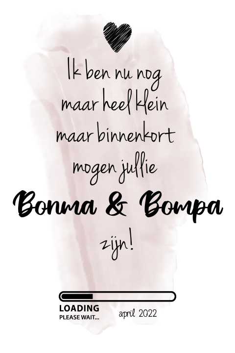 Zwangerschap aankondiging Bonma en Bompa