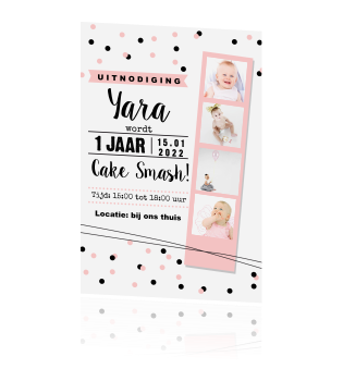 Meisjes Uitnodiging Voor Een 1e Verjaardag